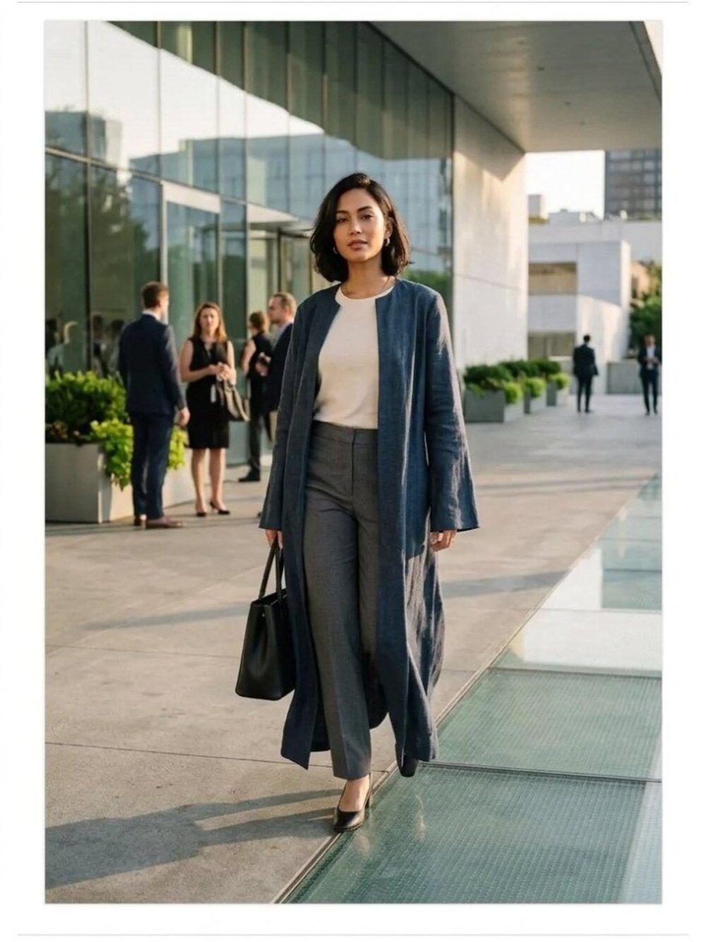 Bryn Walker XS Blue Viscose Longline Duster Cardigan Jacket Open Front Lagenlook
